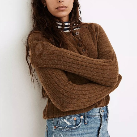 NWT | Madewell | Bowden Henley Sweater in Coziest Yarn - Picture 17 of 17